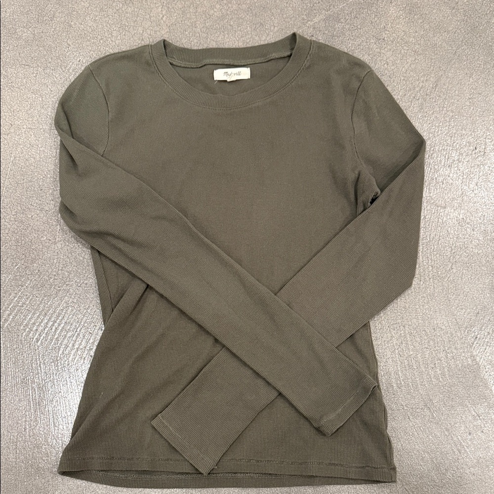 Madewell Olive Long Sleeve Top